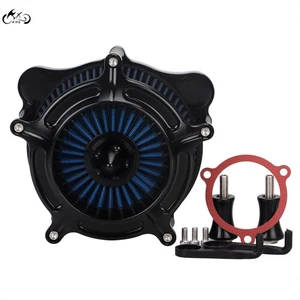 Turbine Air Cleaner Blue Intake Filter For Harley Street Tri Glide Ultra Limited - Picture 1 of 12