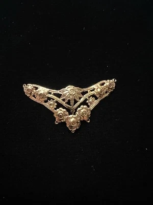 Vintage Necklace Finding for Jewelry Making 22K Gold Plated Brass Floral Design - Image 1 of 4