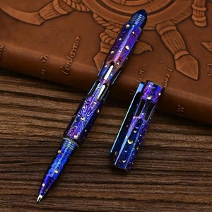 Handgefertigter Titan Taschenkugelschreiber Signatur Schreibstift Outdoor EDC Pen - Bild 1 von 11