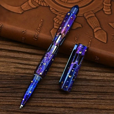 Handmade Titanium Pocket Ballpoint Pen Signature Writing Pen Outdoor EDC Pen - Image 1 of 4
