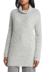 Nordstrom Damen grau Alpaka Rollkragen Tunika Pullover Gr. M - Bild 1 von 8