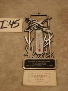 I45 VINTAGE 1961 ADVT WALL THERMOMETER CALENDER KOCIENCKI LIQUOR STORE - Picture 1 of 1