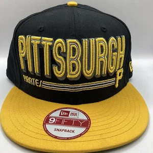 New Era 9FIFTY MLB Pittsburgh Pirates Embroidered Lettering Snapback Cap Hat - Picture 1 of 12