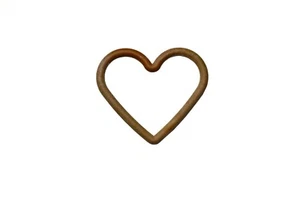 Pack of 5 Medium WOOD EFFECT Heart Shape Macrame Frame Ring, 116mm x 84mm. S7829 - Picture 1 of 2
