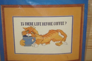 ¿Hay vida antes del café? KIT PUNTO DE CRUZ 12" X 16" SELLADO - Imagen 1 de 4