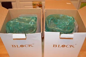 PAIR of CRYSTAL Water Pitchers BLOCK 24 LEAD Hand Cut Poland Y3915 Tulip Garden - Picture 1 of 12