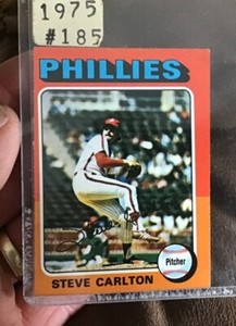 1975 Topps Mini Philadelphia Phillies Baseball Card #185 Steve Carlton - HOF