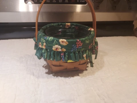Longaberger 5”Measuring Basket Combo Liner And Protector 1996 great condition Cover