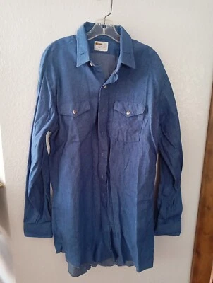 Camisa de mezclilla imperial clave vintage talla 44 con botones Xx-larga bata ropa de trabajo para tienda  Foto 1 de 4