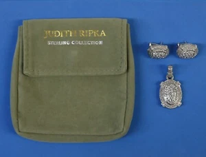 Colgante Judith Ripka de plata de ley 925 potenciador pavé circonita cúbica + pendientes - Imagen 1 de 15