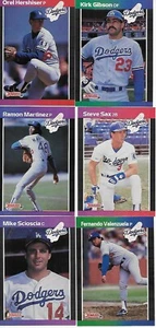 LOS ANGELES DODGERS 1989 DONRUSS TEAM SET 27 CARDS NM/MT HERSHIER TUDOR GIBSON - Picture 1 of 1