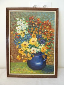 Peinture sur toile BOUQUET DE FLEURS - Picture 1 of 7