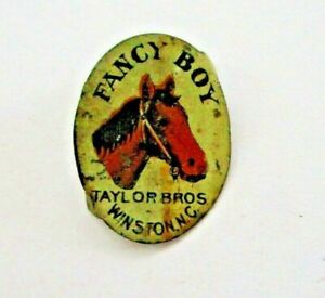 Taylor Bros "Fancy Boy" Vintage Tin Lithographed Tobacco Tag