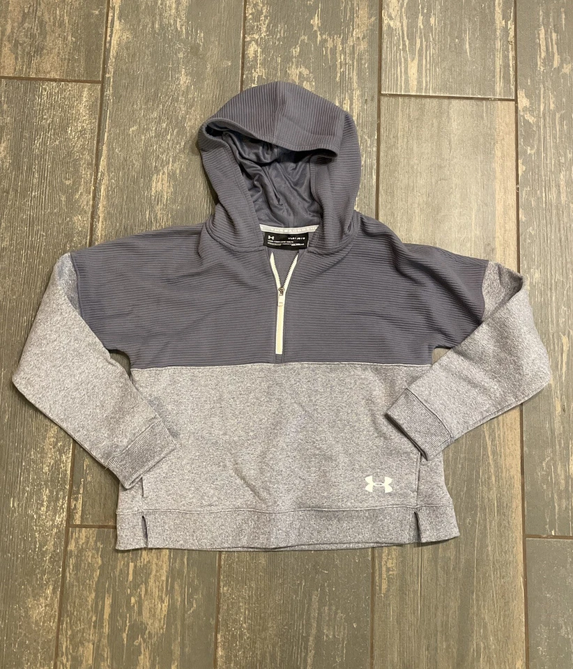 Sudadera con Capucha Under Armour Juvenil Grande Azul Gris ColdGear Threadborne Niños Foto 1 de 4