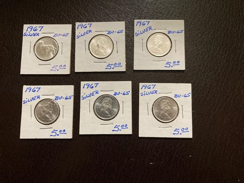 1967 Canadian Silver Quarter Gem BU from 70 year old multi-generation estate Cover