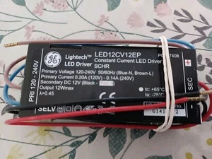  12v Led Driver Power Supply LED12CV12EP NEW & BOXED GE LIGHTECH - Picture 1 of 4