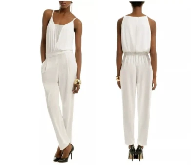 Mono para mujer BCBGMaxazria Waylen talla 2 marfil sin mangas elegante de boda Foto 1 de 4