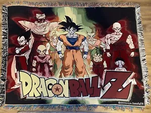Vintage Anime Dragon Ball Z Fringe Woven Blanket Acrylic Wall Tapestry - Picture 1 of 2
