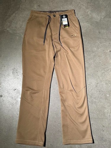 Pantaloni da uomo Under Armour Cold Gear Storm pile cachi piccoli resistenti all'acqua
