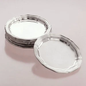 Kleine Glasuntersetzer Chippendale 800er und 835er Silber - Bild 1 von 5