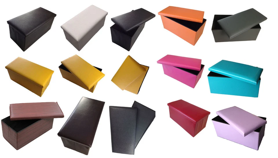 Hocker Sitzhocker Aufbewahrungsbox Sitzwürfel Truhe Fußbank Sitzbank Faltbar - Bild 1 von 1