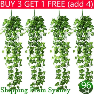 2X Artificial Hanging Plant Fake Vine Ivy Leaf Greenery Garland Wedding Decor - Picture 1 of 10