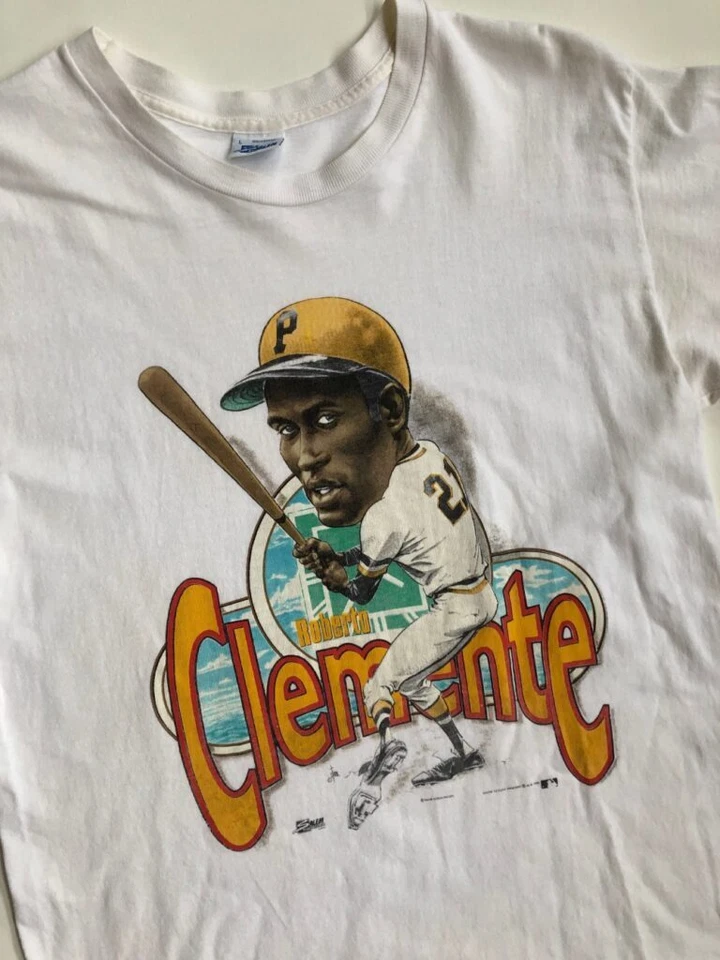 1990 Roberto Clemente Pittsburgh Pirates MLB Baseball White T shirt HN1898 - Image 1 of 1