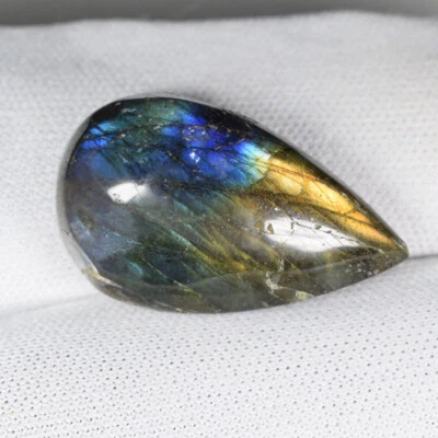 20.00 ct  RARE MULTI COLOR   NATURAL LABRADORITE  Pear CABOCHON  DL - Image 1 of 2
