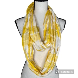 Old Navy Damen Infinity Halstuch Loop Kreis gelb offen Strick kariert - Bild 1 von 4