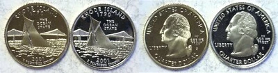 2001-S Rhode Island Statehood Quarter Silver & Clad Proofs 2 Coin Set - Image 1 of 3
