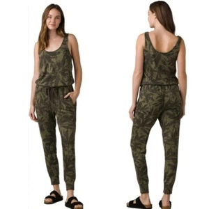 Prana kuscheliger Jumpsuit grün Palmenhanf ärmellos M - Bild 1 von 11