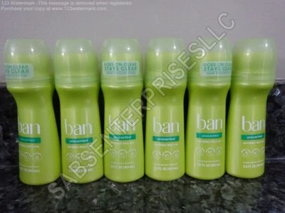 Desodorante antitranspirante invisible roll-on 6 Ban SIN PERFUME 3,5 FL oz. Foto 1 de 4