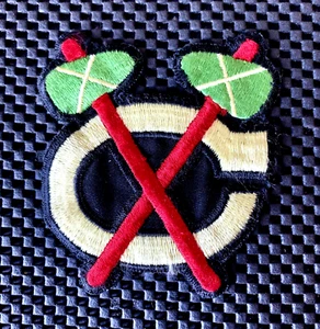 CHICAGO BLACKHAWKS TOMAHAWK LOGO EMBROIDERED SEW ON ONLY PATCH 3 1/2 x 4 1/4 NOS - Picture 1 of 2