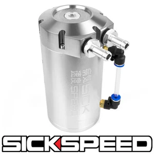 SICKSPEED POLISHED OIL CATCH CAN NON VENTED WITH BAFFLED ENGINE RESERVOIR P1 - Picture 1 of 1