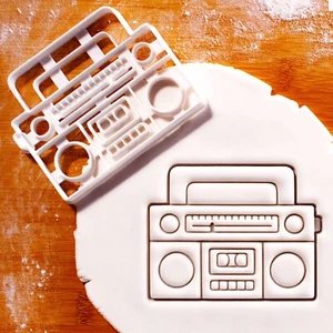 Boombox Cookie Cutter - music retro musicians radio cassette player tape 80s 90s - Picture 1 of 4