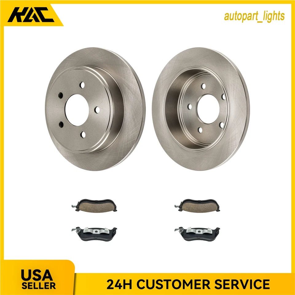 285mm Rear Brake Rotors & Ceramic Pads For Mercury Grand Marquis 1996-2001 02 - Image 1 of 4