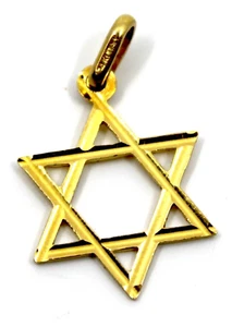 14k massiver Gelbgold ORITALIA Davidstern Anhänger Judaica jüdisches Geschenk - Bild 1 von 6