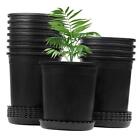 1 Gallon Nursery Pots For Plants 12 Set 6.3 Inch Plastic Pots With Black