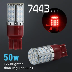 7443/7440 50W Red High Power Brake Tail Stop Parking Light Bulbs Lamps - Bild 1 von 6