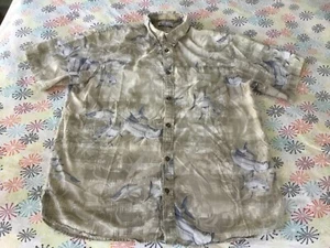 Camisa de pesca Columbia para hombre grande River Lodge estampado de peces manga corta ventilada - Imagen 1 de 7