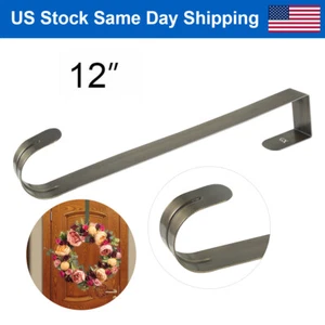 12" Brass Long Over Door Hook Hanger Front Door Wreath Metal Hook Home Organizer - Picture 1 of 7