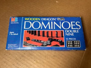 Dominó Dragón de Madera 1983 Milton Bradley Doble Nueve 55 piezas - COMPLETO - Imagen 1 de 10