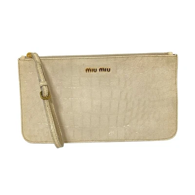 Auténtica bolsa de cuero beige Miumiu - 5N1411 Foto 1 de 4