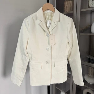 Doen NEW Heirloom Lennon Blazer NWT Salt Ivory Single Breasted Linen Size Small - Picture 1 of 9