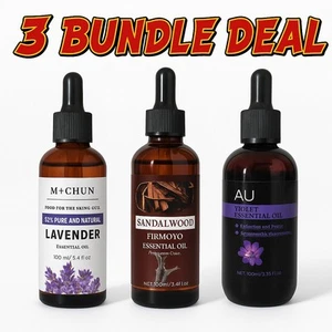 Essential Oils 3x Bundle Lavender Sandalwood Violet Stress Relief Routine - Picture 1 of 7
