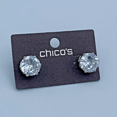 Chico’s银色水晶耳钉耳环1634 — 第 1/4 张图片