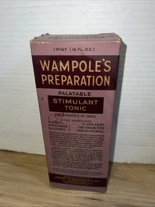 Vtg Henry K. Wampole & Company Medicine 16oz Stimulant Tonic Never Opened Box - Picture 1 of 5