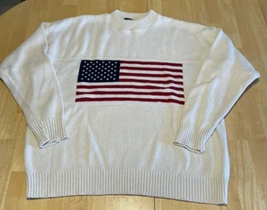 Maglione Vintage Bandiera Americana Uomo Tg XXL Creazioni Americane Made In USA - Foto 1 di 6