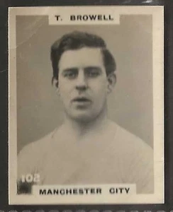 PINNACE FOOTBALL-DOUBLE FRAME BACK-#0102- MANCHESTER CITY - T. BROWELL  - Picture 1 of 2