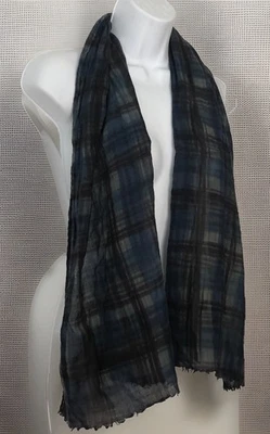 "Bufanda Salvatore Ferragamo seda cachemir y lana Italia verde azul y negro 17""X56""" Foto 1 de 4